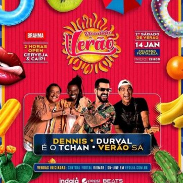 Segundo sábado do “Bloquinho de Verão” traz shows de Durval Lélys, Dennis e muito mais